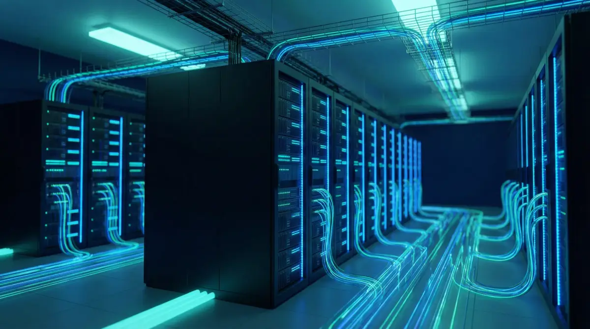 Racks of server infrastructure in a datacenter
